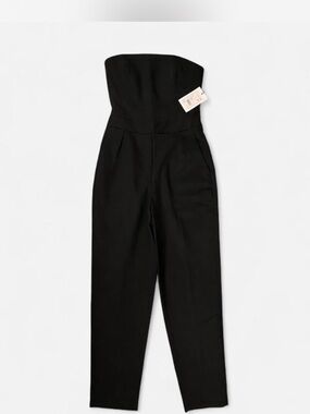 NWT Theory Strapless Black Jumpsuit - Sleek High-Waist Design